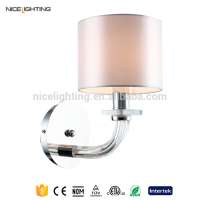 NICE lighting portable metal glass fabric shade decorative wall lamp for hotel