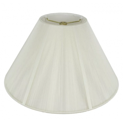 Bell cone off white harp spider gold iron linen string lampshade