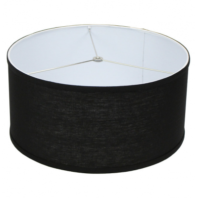 Hardwire black linen drum harp spider lampshade for decor