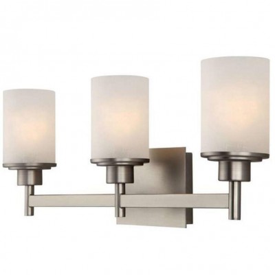 brushed nickel big plate three arm lighting wall vanity lamp for bedroom hotel reading decoration