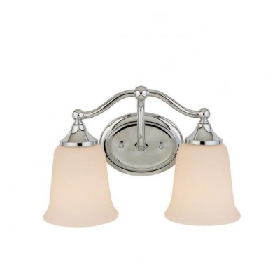 4 lights glass drum lampshade vanity lamp with brushed nickel finish for bathroom hotel